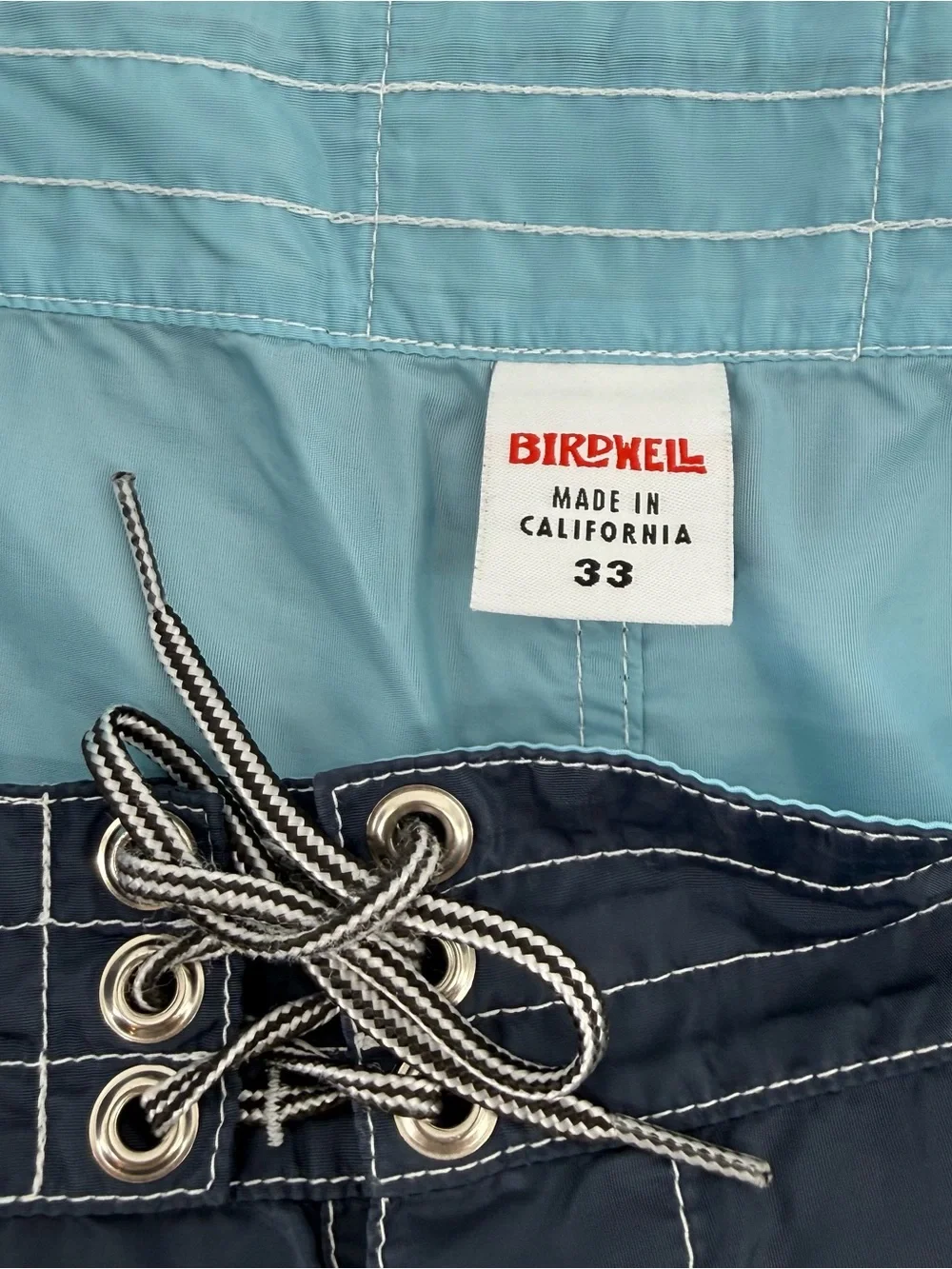 Birdwell Beach Britches Mens 33 Navy Blue 311 Board Shorts 8” Nylon USA Made